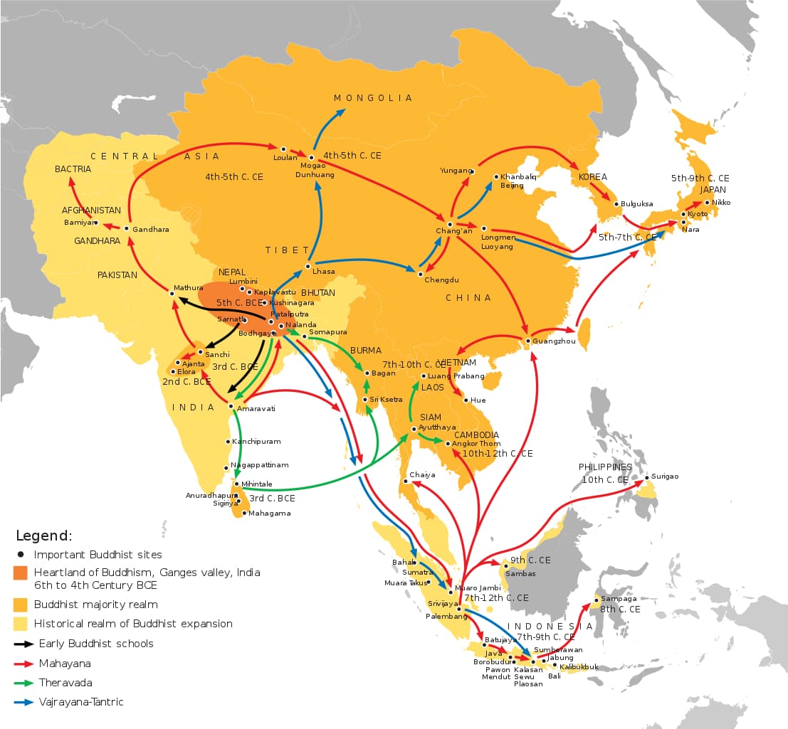 Map of ancient Indian trade with the East